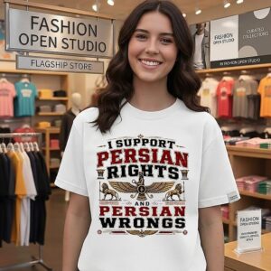 Persian Rights Persian Wrongs Faravahar Lion Symbol T-Shirt