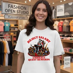 Reject Salary Embrace Quest Rewards Knight Laptop T-Shirt