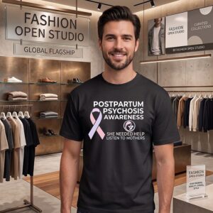 Ribbon Postpartum Psychosis Awareness She Needed Help Listen To Mothers T-Shirt