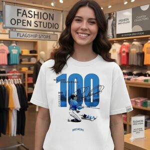 William Contreras Milwaukee Brewers Career 100 Signature T-Shirt