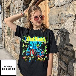 Atlanta Falcons Outkast 30th Anniversary Atliens Album Cover T-Shirt