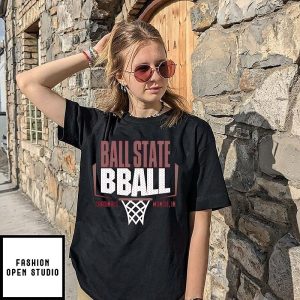 Ball State Cardinals Basketball Backboard Muncie In T-Shirt