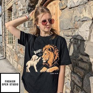 Boop Lion And Lamb Luke 10 19 Bible Verse T-Shirt
