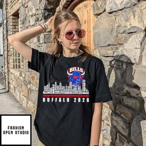Buffalo Bills 2026 Players Name Skyline Graphic T-Shirt