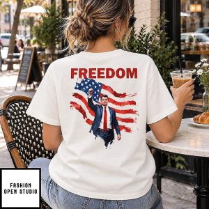 Freedom Charlie Kirk Memorial USA Flag T-Shirt