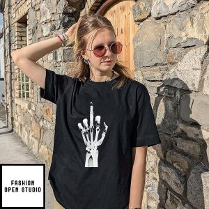 Horrible Skull Middle Finger T-Shirt