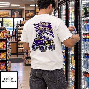 James Madison Dukes NCAA Football Daniel Hill Snoopy Driving Offroad Vehicle T-Shirt