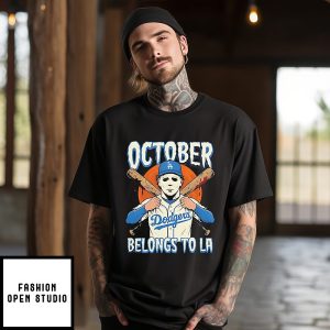 Los Angeles Dodgers X Michael Myers October Belongs To La Halloween T-Shirt