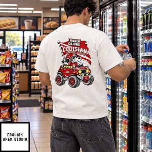 Louisiana Ragin’ Cajuns NCAA Football Daniel Hill Snoopy Driving Offroad Vehicle T-Shirt