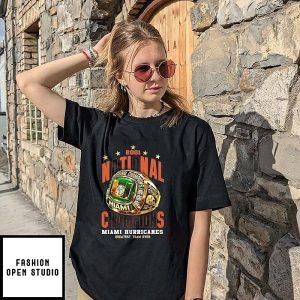 Miami Hurricanes 2001 National Champions Perfect Storm Ring T-Shirt