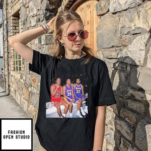 Michael Jordan Kobe Bryant Lebron James Smoking Concrete Ledge T-Shirt