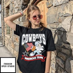 Mickey Mouse X Dallas Cowboys America’s Team Disney Cartoon T-Shirt