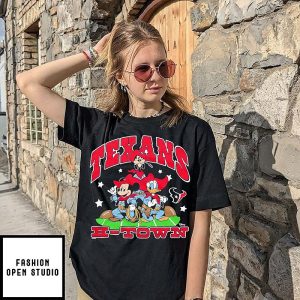Mickey Mouse X Houston Texans H-Town Disney Cartoon T-Shirt
