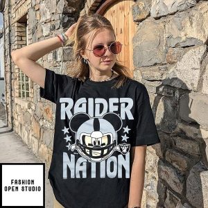 Mickey Mouse X Las Vegas Raiders Nation Disney Cartoon T-Shirt