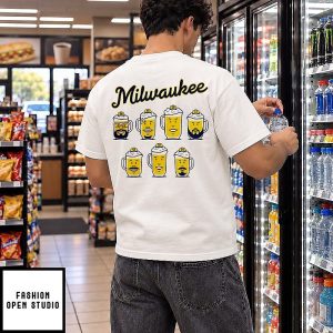Milwaukee Beer 2026 Mugs Baseball Players Cartoon T-Shirt
