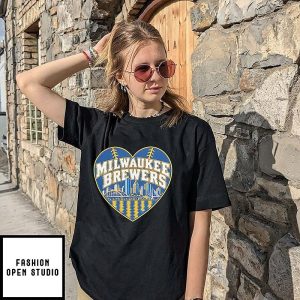 Milwaukee Brewers City Skyline Heart 2026 World Series T-Shirt
