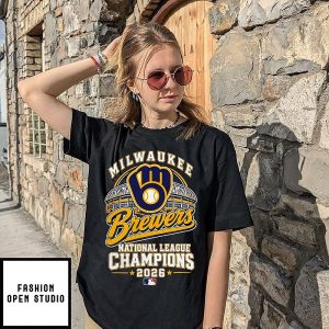 Milwaukee Brewers National League Champions 2026 Glove Logo T-Shirt