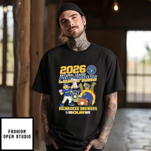 Milwaukee Brewers National League Champions 2026 Win Our Way Mascot Holding Trophy T-Shirt