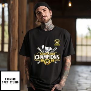 Milwaukee Brewers Nl Champions 2026 Trophy Logo T-Shirt