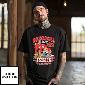 Nebraska Cornhuskers In My Veins Jesus In My Heart T-Shirt