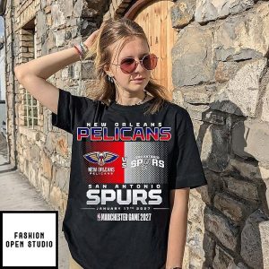 New Orleans Pelicans Vs. San Antonio Spurs 2027 NBA Global Games Manchester T-Shirt