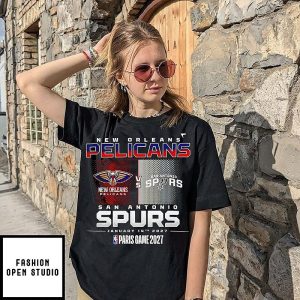 New Orleans Pelicans Vs. San Antonio Spurs 2027 NBA Global Games Paris T-Shirt