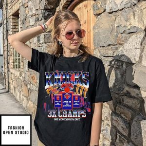 New York Knicks 2026 NBA Finals Champions Banner Raising T-Shirt