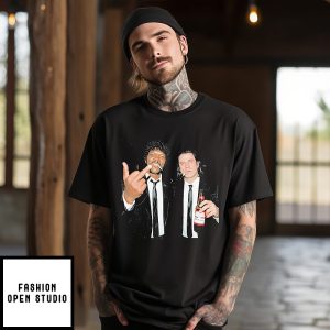 Pulp Fiction 1994 Movie Samuel L Jackson And John Travolta Smoking Middle Finger T-Shirt