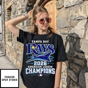 Tampa Bay Rays 2026 American League Champions Manta Ray Logo T-Shirt