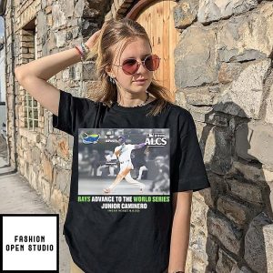 Tampa Bay Rays Junior Caminero 2026 American League Championship Series Game Frame T-Shirt