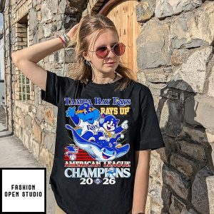 Tampa Bay Rays Mascot And Tom 2026 Mlb American League Champions Rays Up T-Shirt
