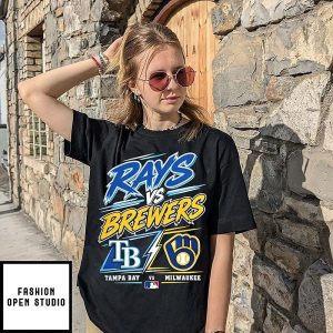 Tampa Bay Rays Vs Milwaukee Brewers 2026 Mlb World Series Brush Script T-Shirt