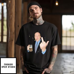 Tony Soprano The Sopranos Holding Beer Middle Finger T-Shirt