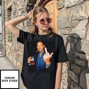 Will Smith Middle Finger Smoking And Beer T-Shirt